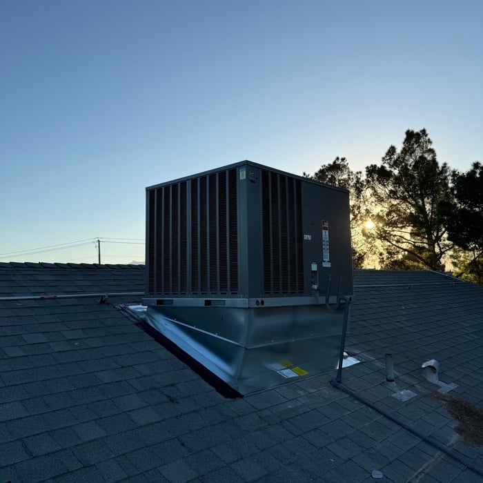 Commercial rooftop package unit installation